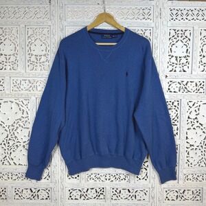 Polo Ralph Lauren Blue Loco Crewneck Long Sleeve Pullover Sweater Mens XXL